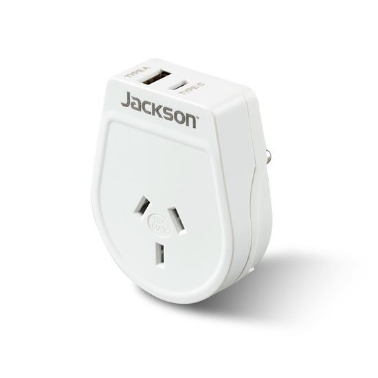 JACKSON Slim Outbound Travel Adaptor 1x USB-A and 1x USB-C Jackson — view 2