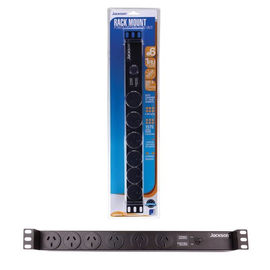 JACKSON 1RU 6x Outlet Horizontal Power Rail. Surge Protected 525J Jackson — view 2