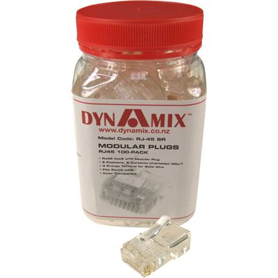 DYNAMIX RJ45 Plug 100pc Jar, 8P8C Modular Plug. 50 micron. Dynamix — view 2