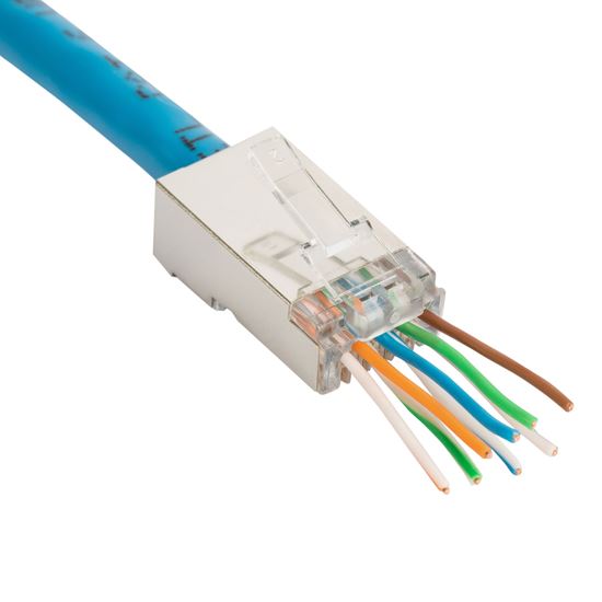 DYNAMIX Cat6 STP Internal Ground Push Through Plug, 50u 100pc Jar. Dynamix — view 2