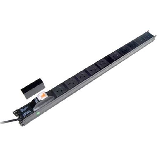 DYNAMIX 10 Outlet Vertical Power Rail (10A) with 6kVa C-Curve MCB Dynamix — view 2