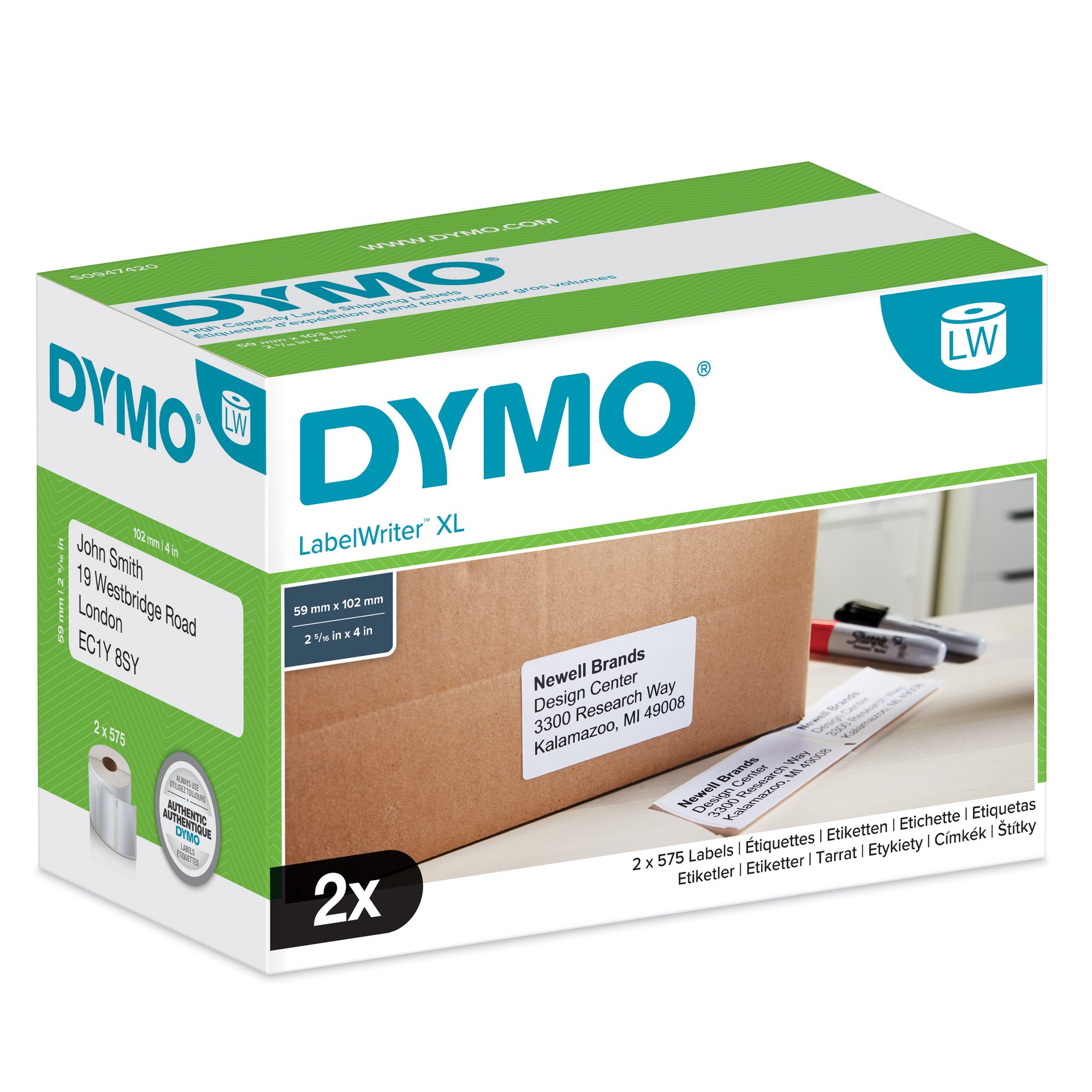 DYMO Genuine LabelWriter High Capacity Large Shipping Labels, Dymo — view 2