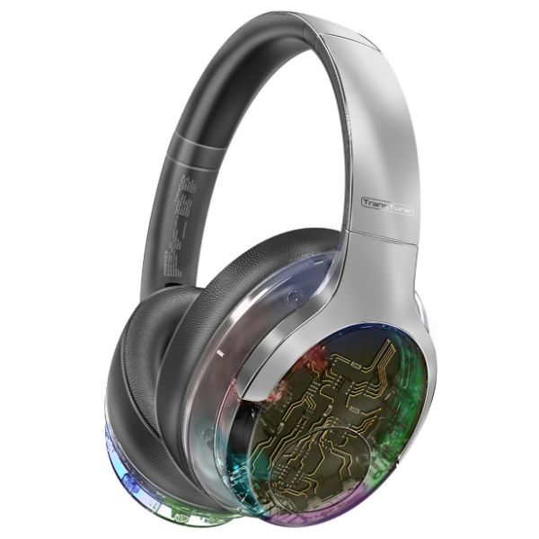 HiFi Stereo Wireless Bluetooth Active Noice Cancelling Headphones Silver Promate — view 2