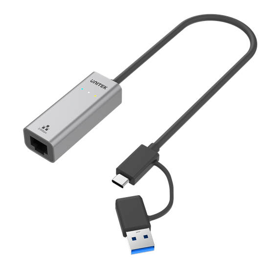 UNITEK USB to 2.5G Ethernet Adapter with 2-in-1 Connectors (USB-C & Unitek — view 2