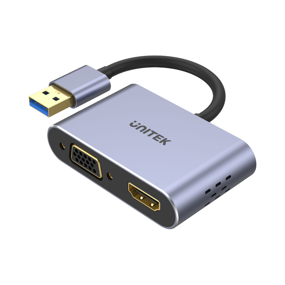 UNITEK USB-A to HDMI 2.0 & VGA Adapter with Dual Monitor Support. Unitek — view 2