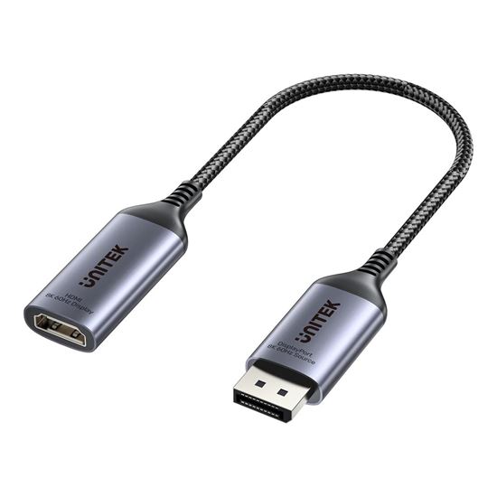 UNITEK 20cm 8K 60Hz DisplayPort 1.4 to HDMI 2.1 Adpater Cable. Unitek — view 2