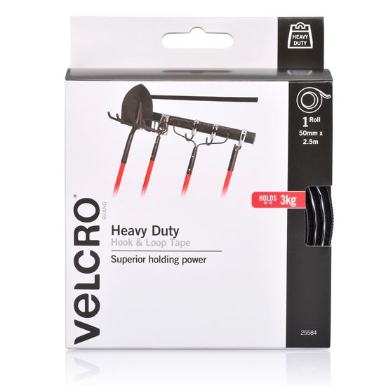 VELCRO Brand 50mm x 2.5m Adhesive Heavy Duty Hook & Loop Roll/Tape. Velcro — view 2