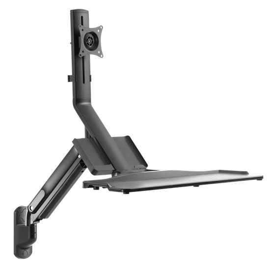 BRATECK 17-32" Wall Mount Single Monitor Gas Spring Sit-Stand Brateck — view 2