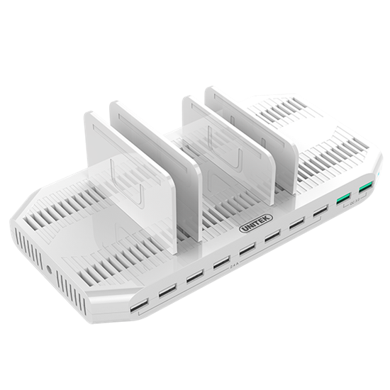 UNITEK 10 Port USB Smart Charging Station (8 Port 2.4A USB-A + 2x Unitek — view 2