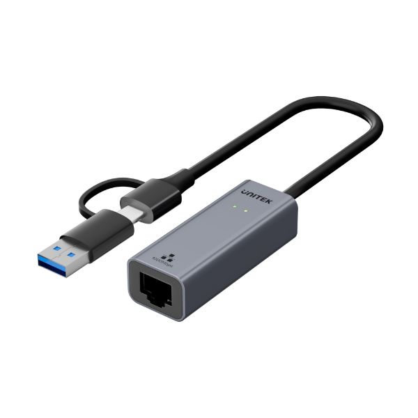 USB To Gig Ethernet Adapter W/ 2-In-1 Connectors (USB-C & USB-A). Supports Up To 5Gbps UNITEK — view 2