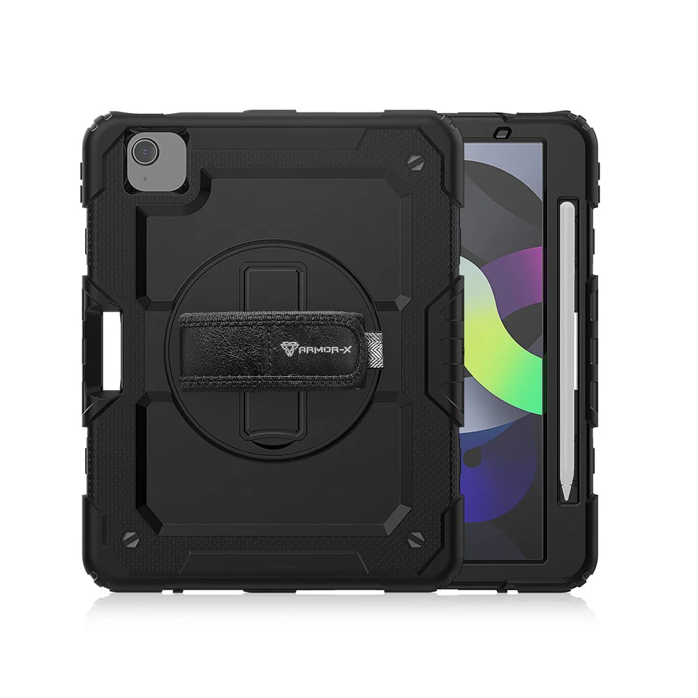 Rainproof Rugged Case with Hand Strap & Kick Stand for iPad Air 4th Gen 10.9"" Armor-X — view 2