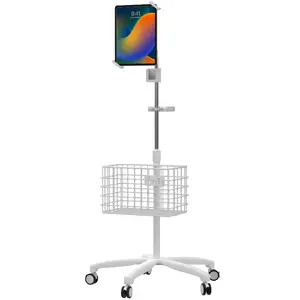 Heavy-Duty Medical Mobile Floor Stand for 7""- 13"" Tablets - White CTA Digital — view 2