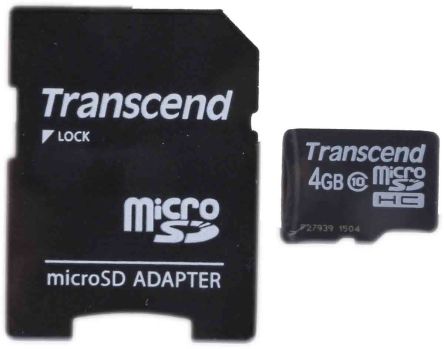 4GB microSDHC Class 10 Memory Card Transcend — view 2