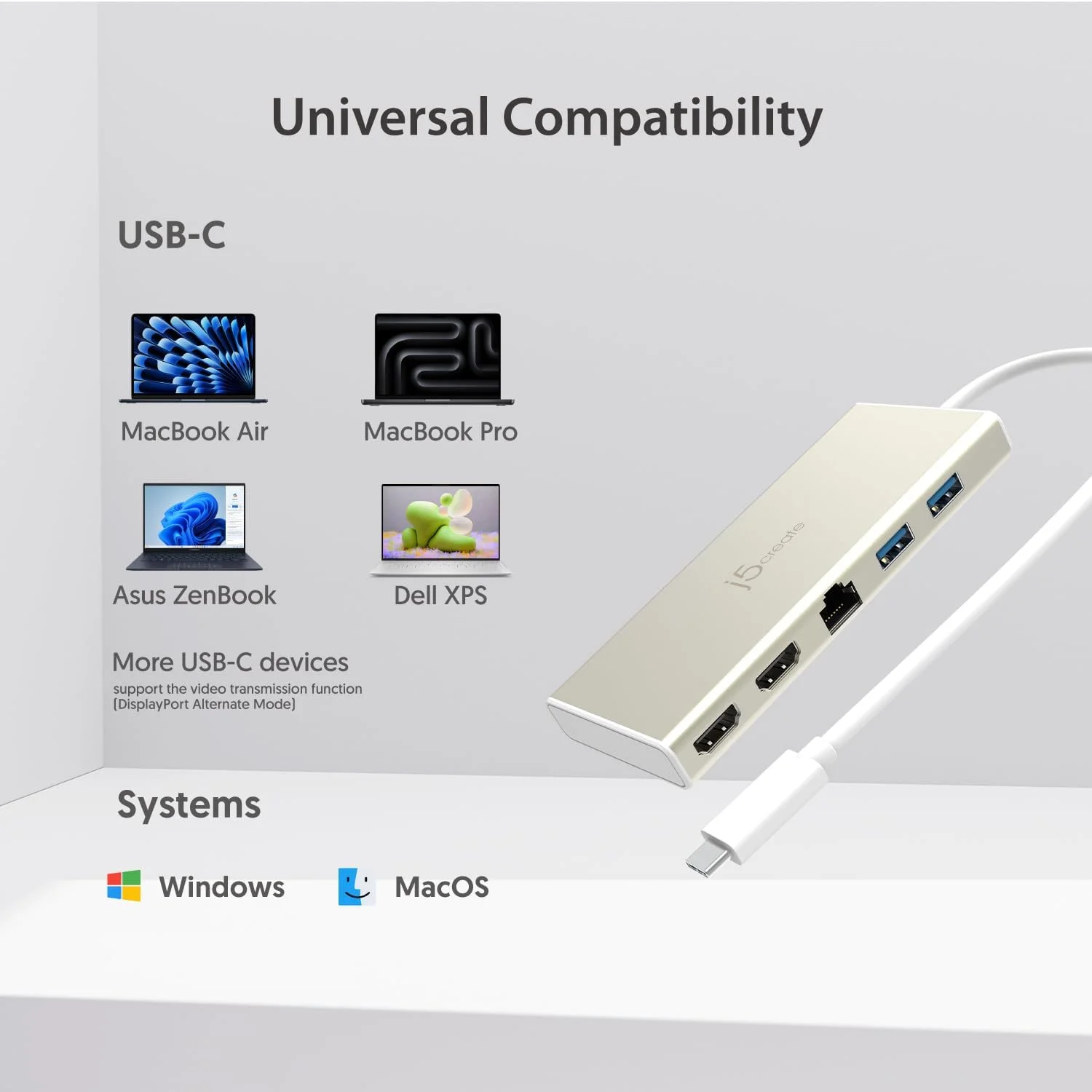 USB-C Mini Docking Station with Power Delivery J5create — view 2