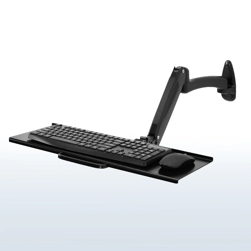 24-inch Sit-stand Wall-Mounted Pneumatic Spring Keyboard & Mouse Tray - Black VIVO — view 2