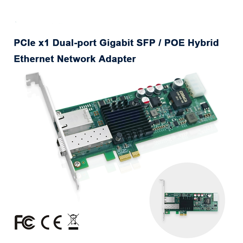 LRES4004TF-POE PCIe x1 network card# LR-Link — view 2