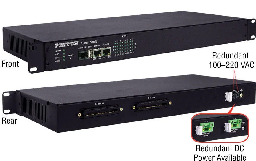 SmartNode SN4740 24 FXS Gateway Patton Electronics — view 2