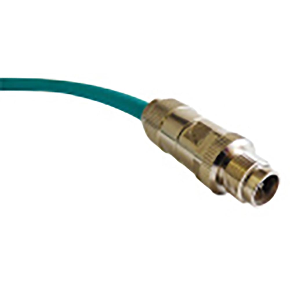 M12 X-Code Male Plug to RJ45 Plug Cat6a Cable Assembly TPE Jacket 91cm# Stewart Connector / Bel — view 2