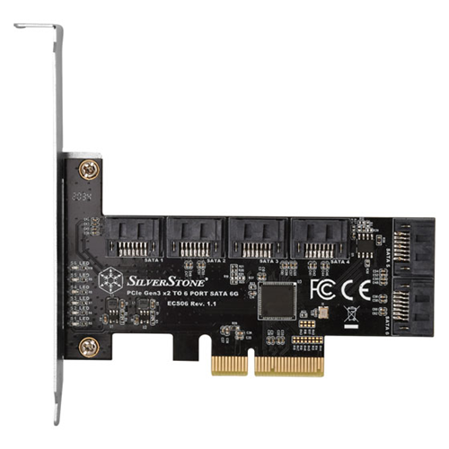 Silverstone ECS06 SATA III PCI Express card 6-port SilverStone — view 1