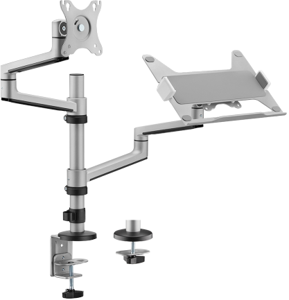 Brateck 17"-32" Dual Arm Premium Articulating Monitor Arm & PC Tray Brateck — view 2