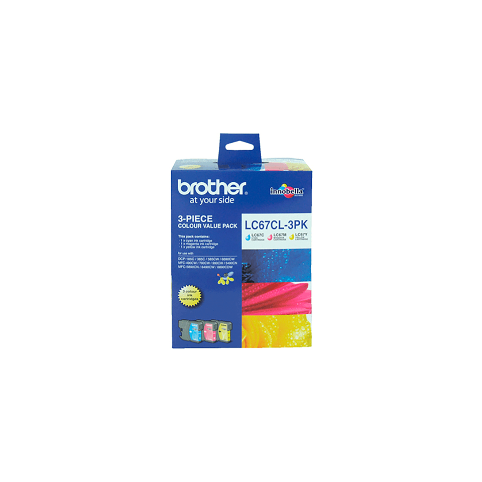 Brother LC67CL3PK CMY Colour Ink Cartridges (Triple Pack) Brother — view 2