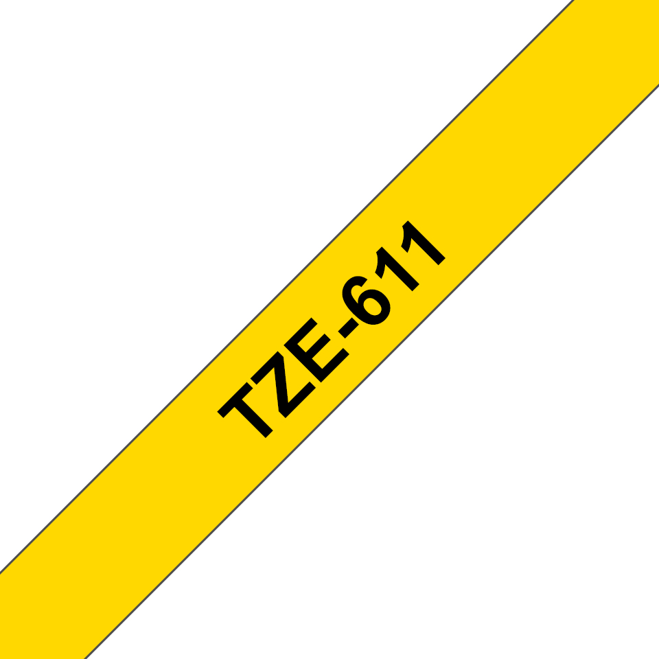 Brother TZe-611 6mm x 8m Black on Yellow Tape Brother — view 2