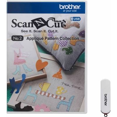 Brother CAUSB2  Scan N Cut Fabric - USB Number 2 Applique Pattern Brother — view 2