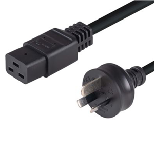 3 Pin Power Lead (M) to IEC C19 (M) 2m Power Cable - Bulk Unspecified — view 1