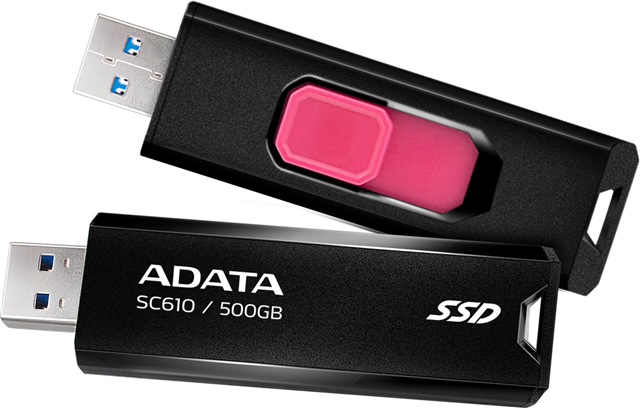 ADATA SC610 Retractable USB3.2 Gen 2 500GB External SSD 5yr wty Adata — view 2
