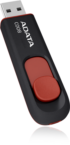 ADATA C008 Retractable USB 2.0 32GB Black/RedFlash Drive Adata — view 2