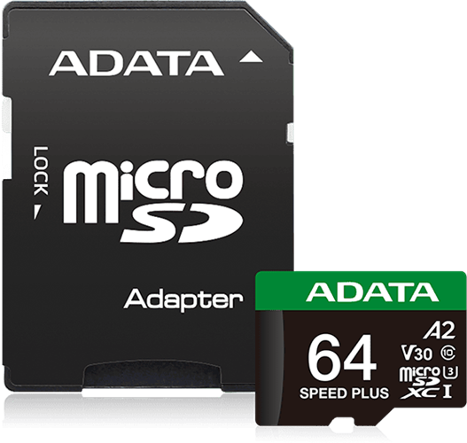 ADATA Speed Plus microSDXC UHS-I U3 A2 V30 Card with Adapter 64GB Adata — view 2
