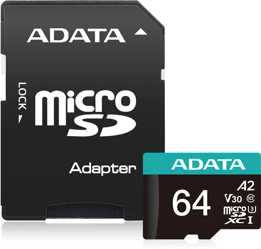 ADATA Premier Pro microSDXC UHS-I U3 A2 V30 Card with Adapter 64GB Adata — view 2