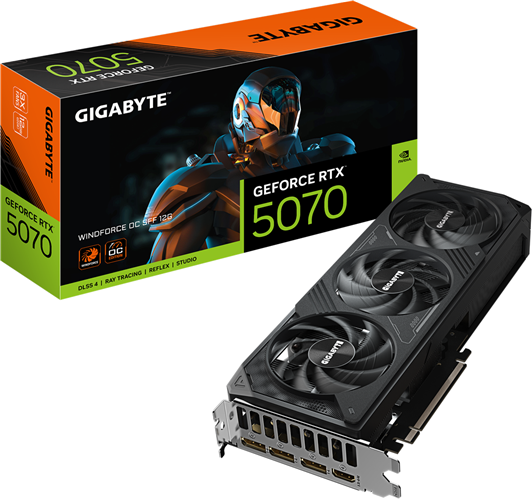 Gigabyte GV-N5070WF3 OC-12GD RTX5070 12GB PCIE Graphics Card Gigabyte — view 2