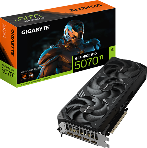 Gigabyte GV-N5070TiWF3 OC-16GD RTX5070Ti 16GB PCIE Graphics Card Gigabyte — view 2