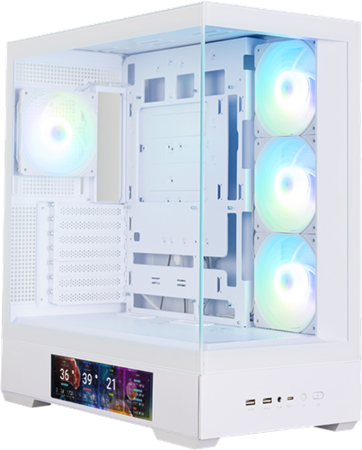 Zalman P40 PRISM DS White ATX Tower Case Zalman — view 2