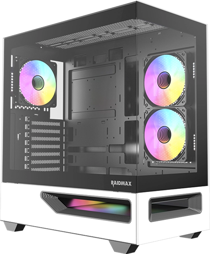 Raidmax H200 ATX Mid-Tower Case Tempered Glass White with ARGB Highpower — view 2