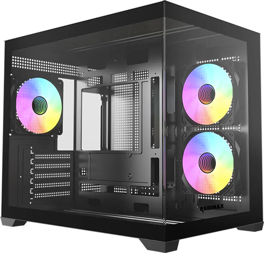 Raidmax i600 Plus MATX Mini-Tower Case Tempered Glass Black with ARGB Highpower — view 2