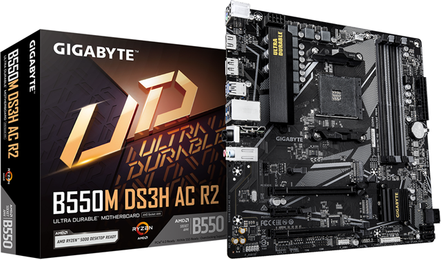 Gigabyte B550M DS3H AC R2  mATX AM4 DDR4 Motherboard Gigabyte — view 2