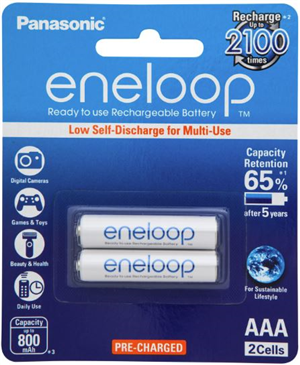 Panasonic Eneloop AAA 800mAh Rechargeable Batteries 2 Pack Panasonic — view 2