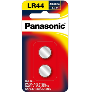 Panasonic LR44 Micro Alkaline Calculator Coin Battery 2 Pack Panasonic — view 2