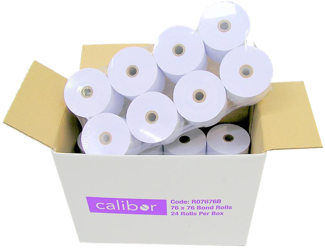 Bond Plain Paper Rolls 76x76mm 1-Ply - Box of 24 Unspecified — view 2