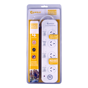 Sansai 4 Way Surge Powerboard with Individual Switches Sansai — view 2