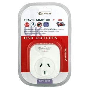 Sansai Outbound USB Travel Adapter - NZ/AU to UK Plug Sansai — view 2