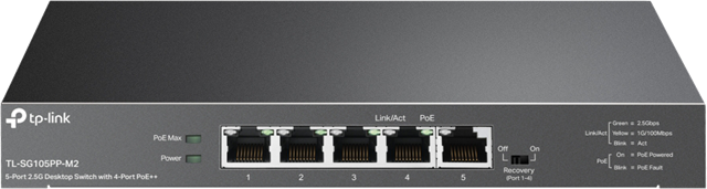 TP-Link SG105PP-M2 5 Port 2.5 Gigabit Switch Steel Case PoE TP-Link — view 2
