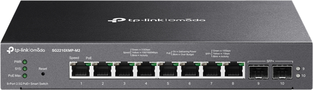 TP-Link SG2210XMP-M2 Omada SDN 8 Port Gigabit 2.5Gb PoE+ w/10GbE TP-Link — view 2