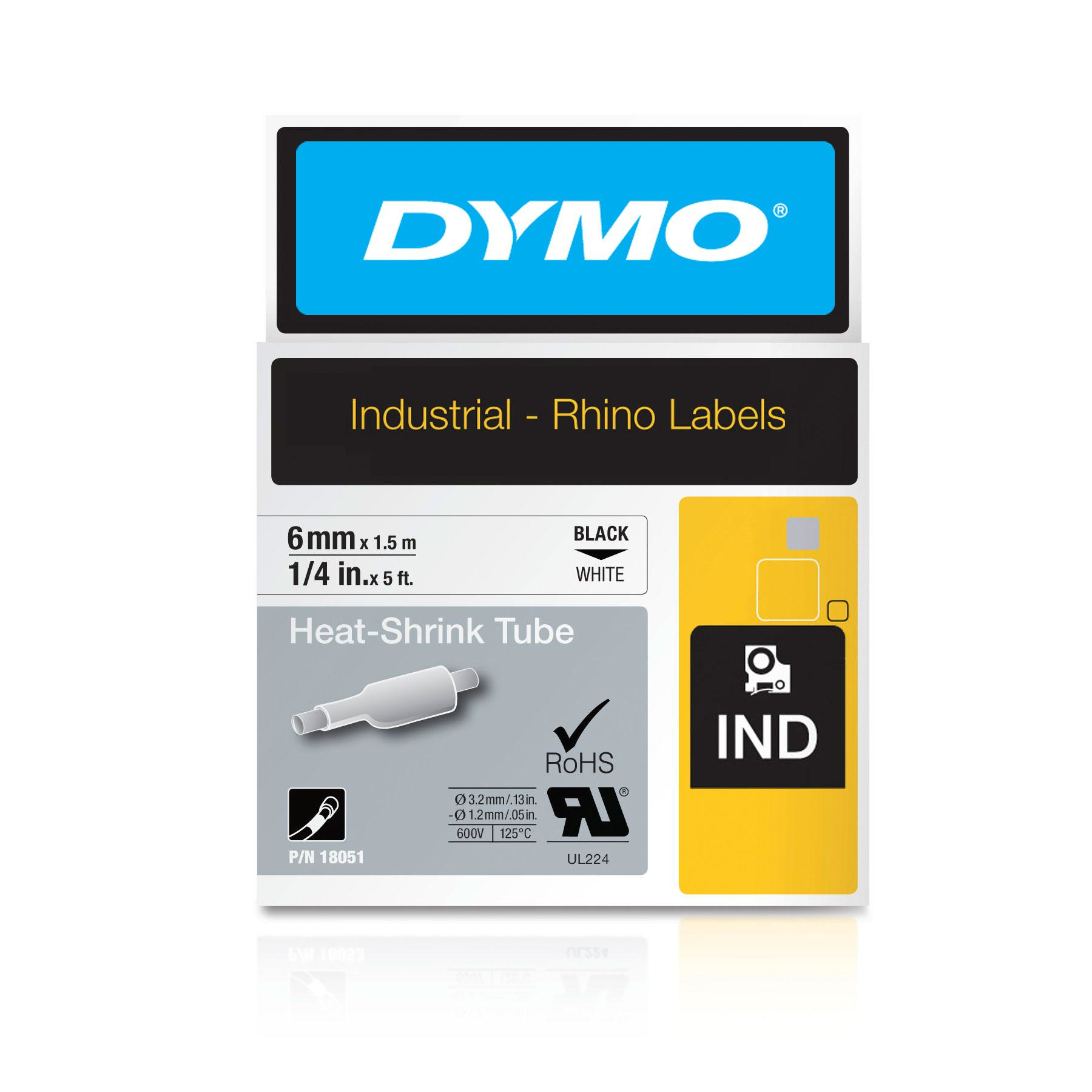 Dymo Rhno Tube Ht Shrk 6mm Wht Dymo — view 2