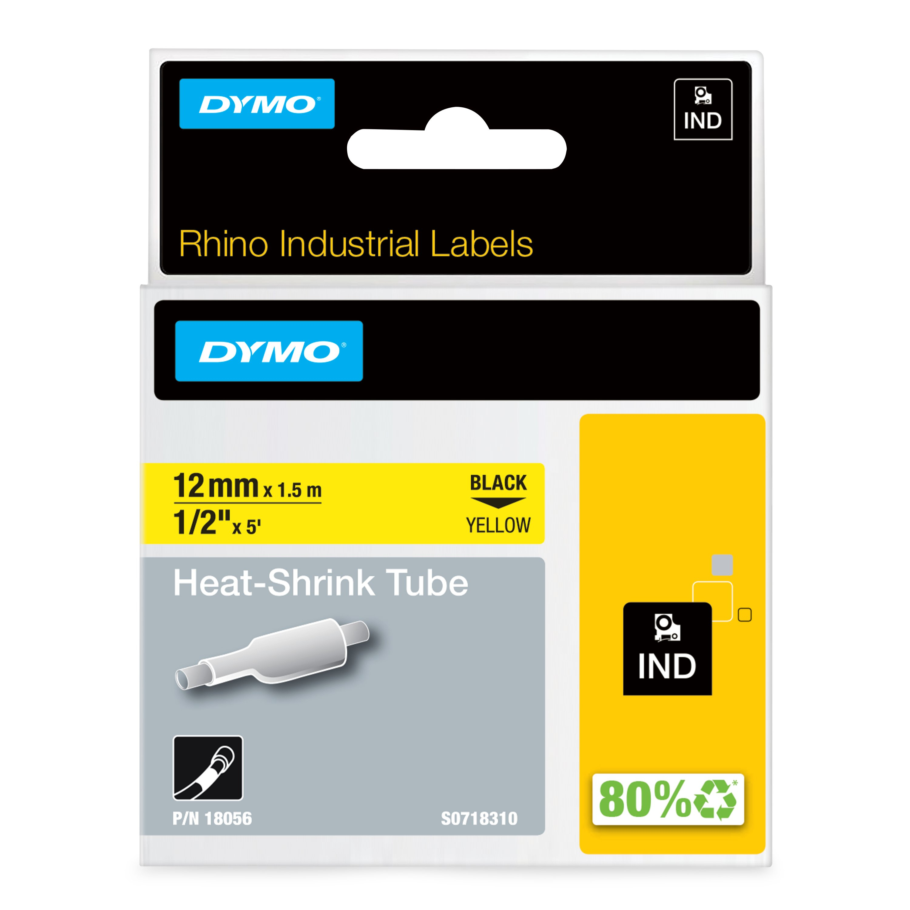 Dymo Rhno Heat Shrk 12.7mm Yel Dymo — view 2