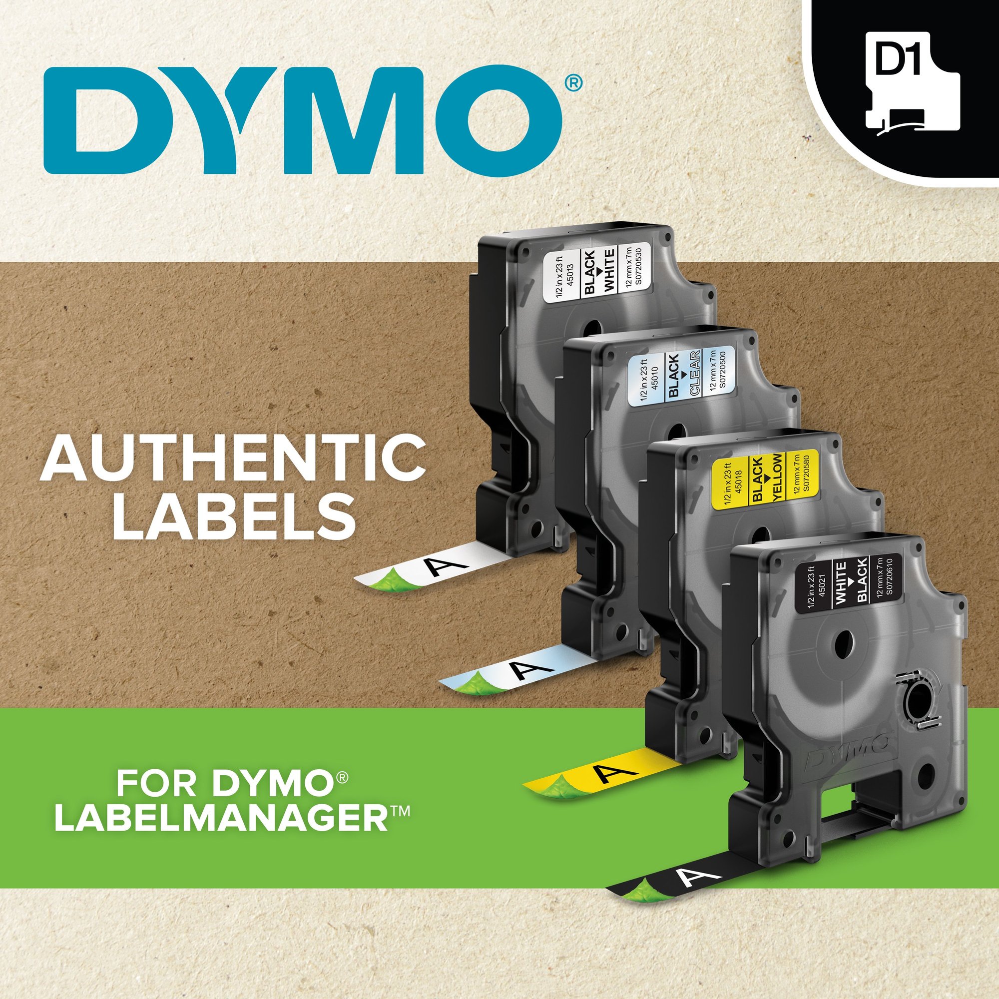Dymo D1 Blk on Wht 12mm x 5.5m Dymo — view 6