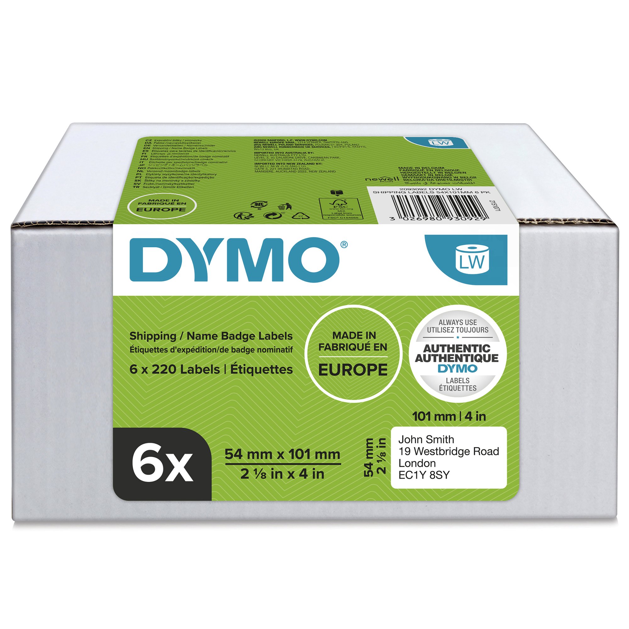 Dymo LW Ship Lbl 54X101m Pk6 Dymo — view 2