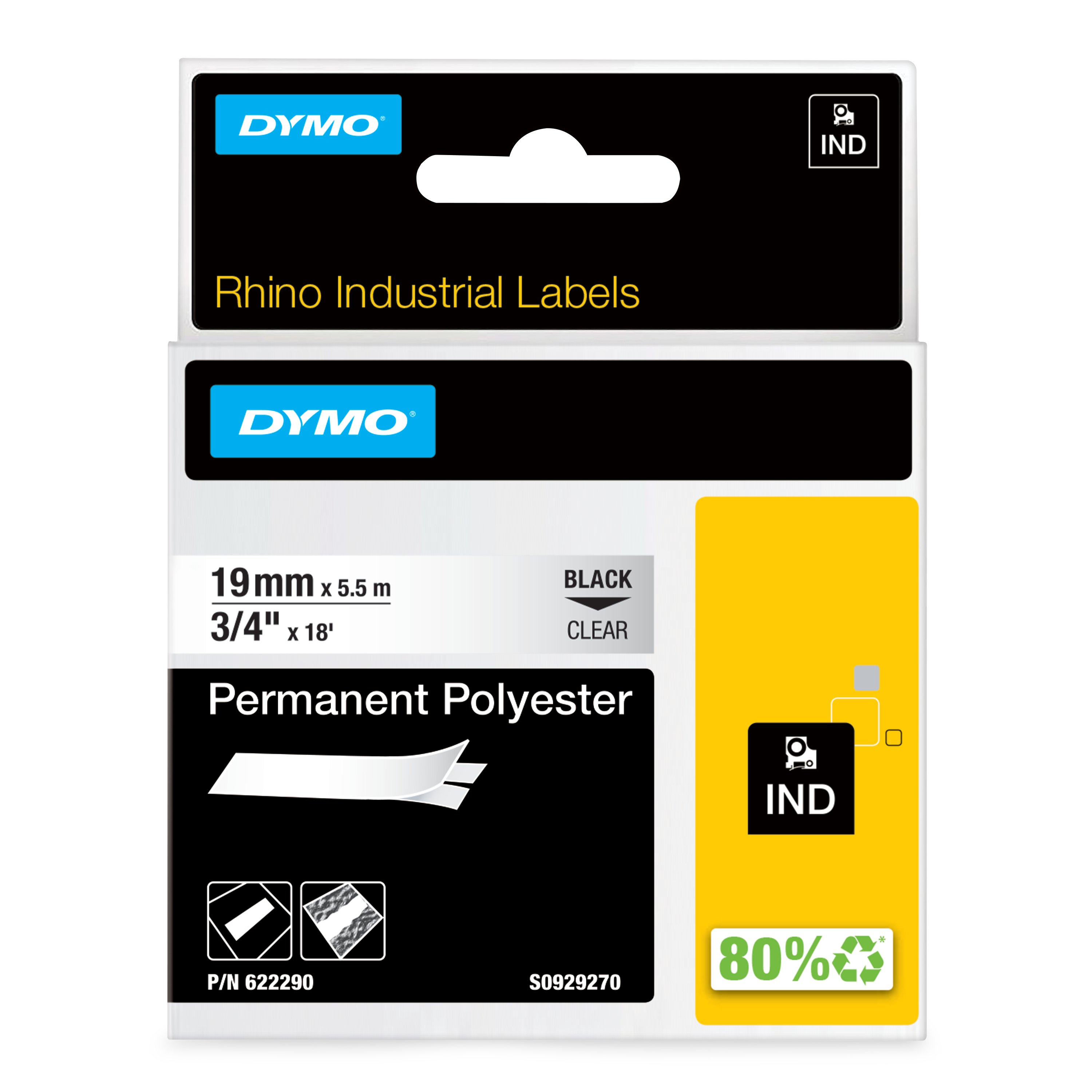 Dymo Rhino PermPoly 19mm Clear Dymo — view 2